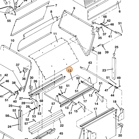 Grasshopper part 643954 — IPL diagram snippet (6x zoom, amber highlight)
