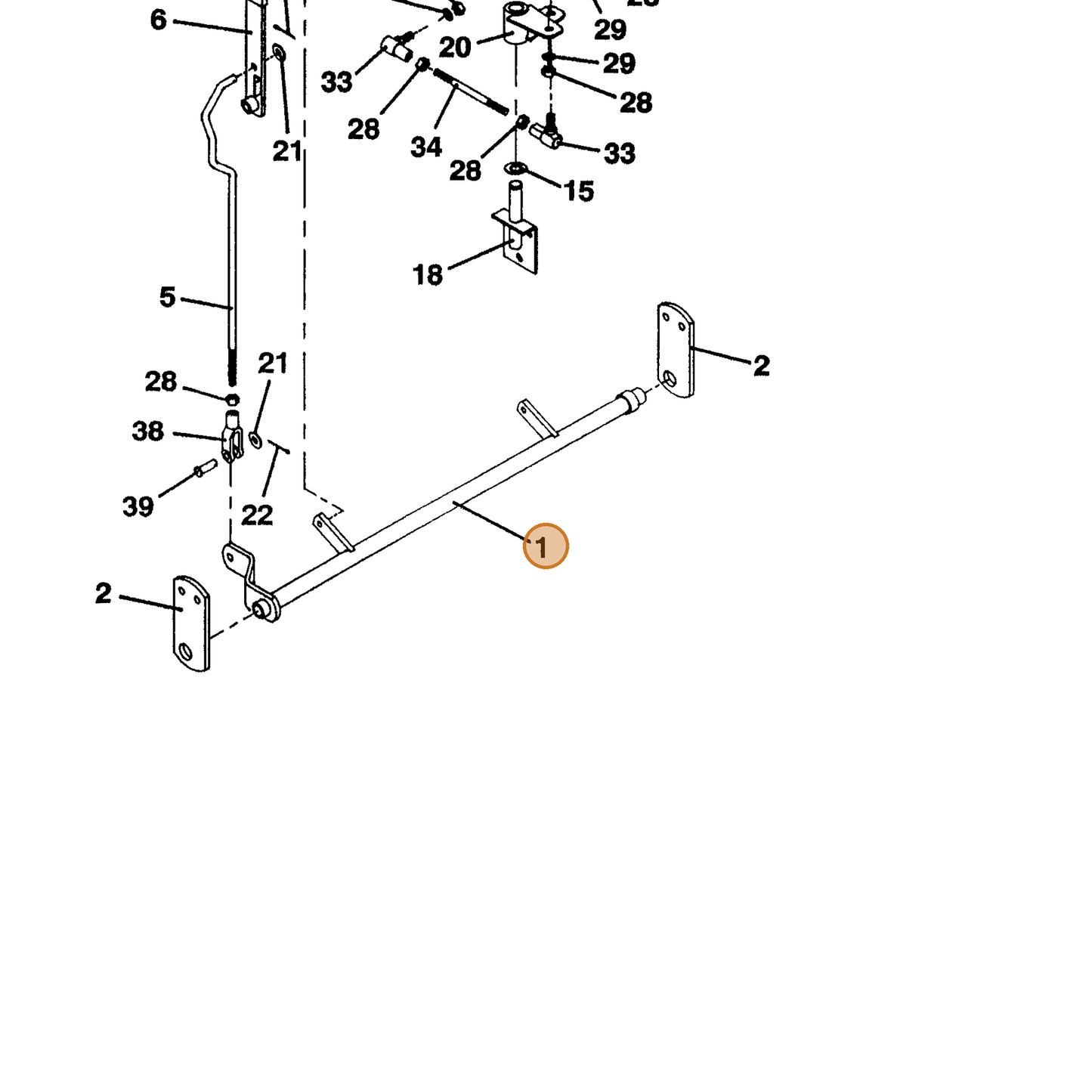 Grasshopper part 643955 — IPL diagram snippet (6x zoom, amber highlight)