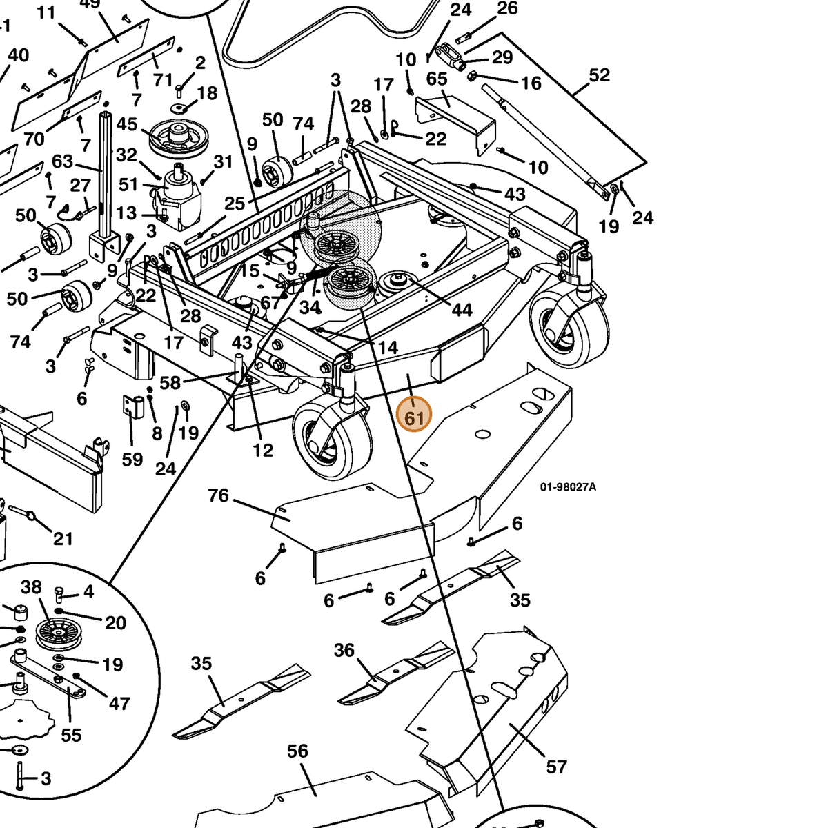Grasshopper part 643992 — IPL diagram snippet (6x zoom, amber highlight)