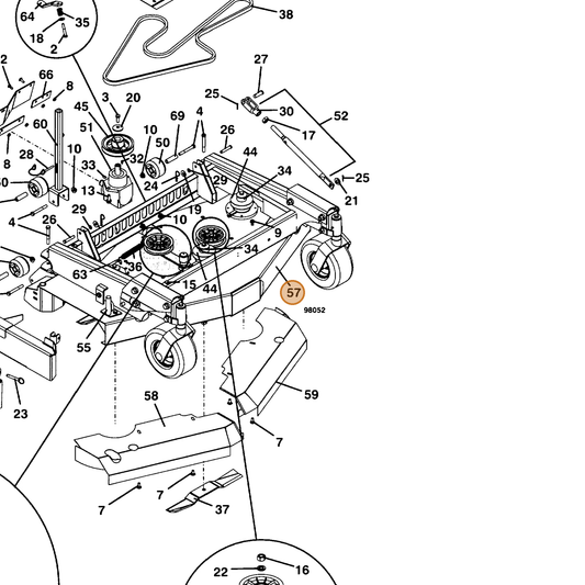 Grasshopper part 643993 — IPL diagram snippet (6x zoom, amber highlight)