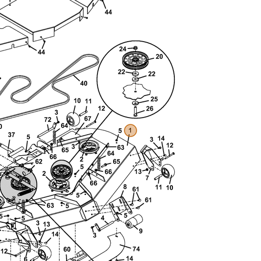Grasshopper part 643996 — IPL diagram snippet (6x zoom, amber highlight)