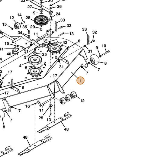 Grasshopper part 643999 — IPL diagram snippet (6x zoom, amber highlight)