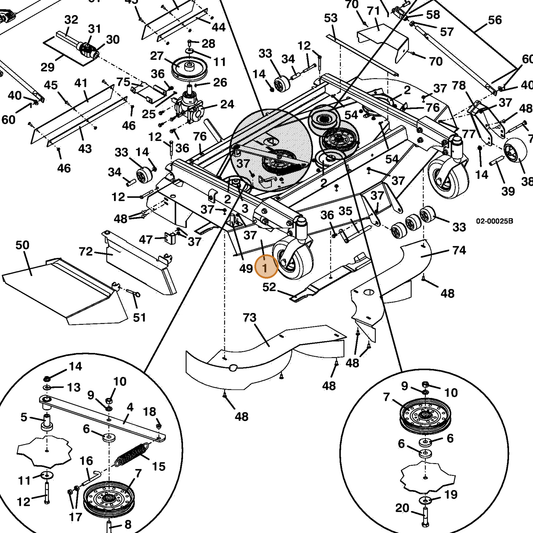 Grasshopper part 644000 — IPL diagram snippet (6x zoom, amber highlight)