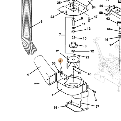 Grasshopper part 644012 — IPL diagram snippet (6x zoom, amber highlight)