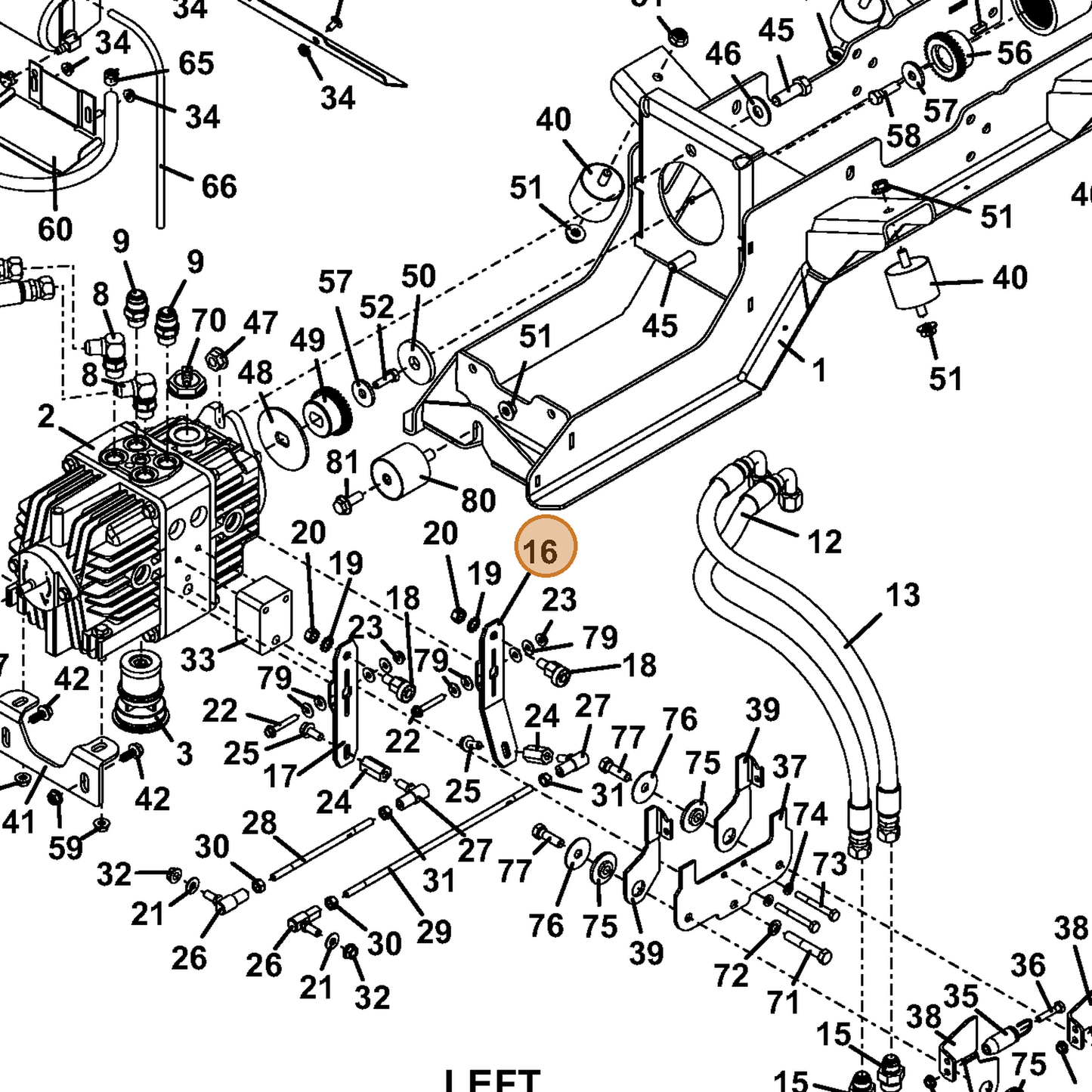 Grasshopper part 644034 — IPL diagram snippet (6x zoom, amber highlight)