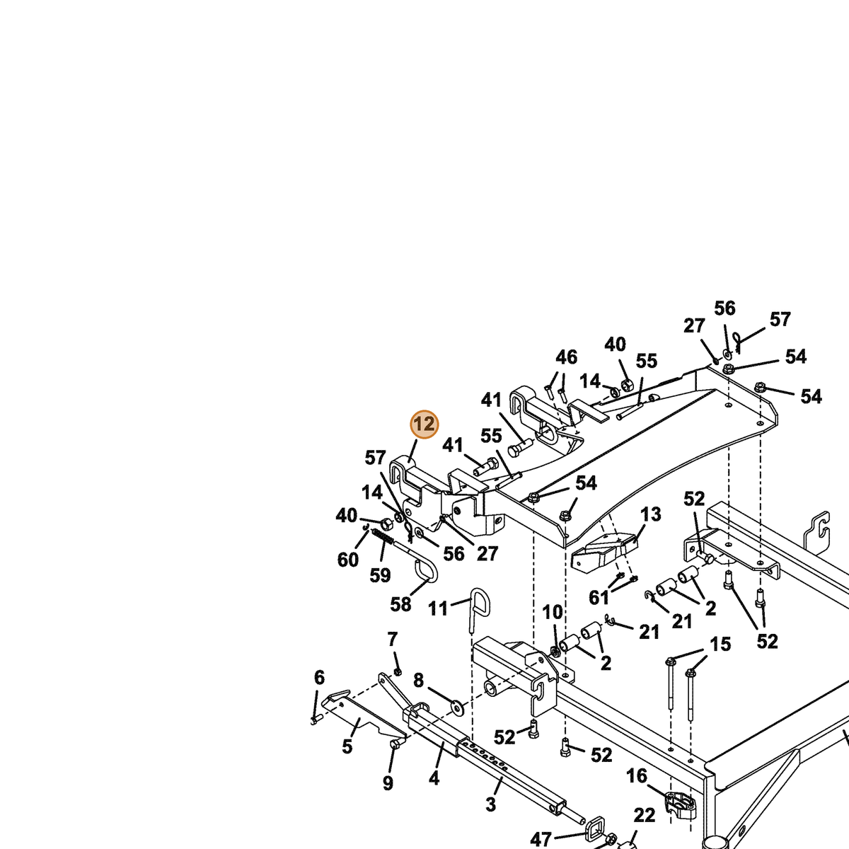 Grasshopper part 644054 — IPL diagram snippet (6x zoom, amber highlight)