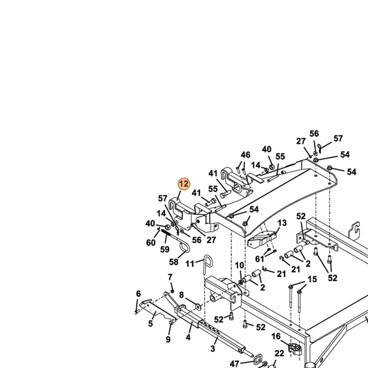 Grasshopper part 644054 — IPL diagram snippet (6x zoom, amber highlight)