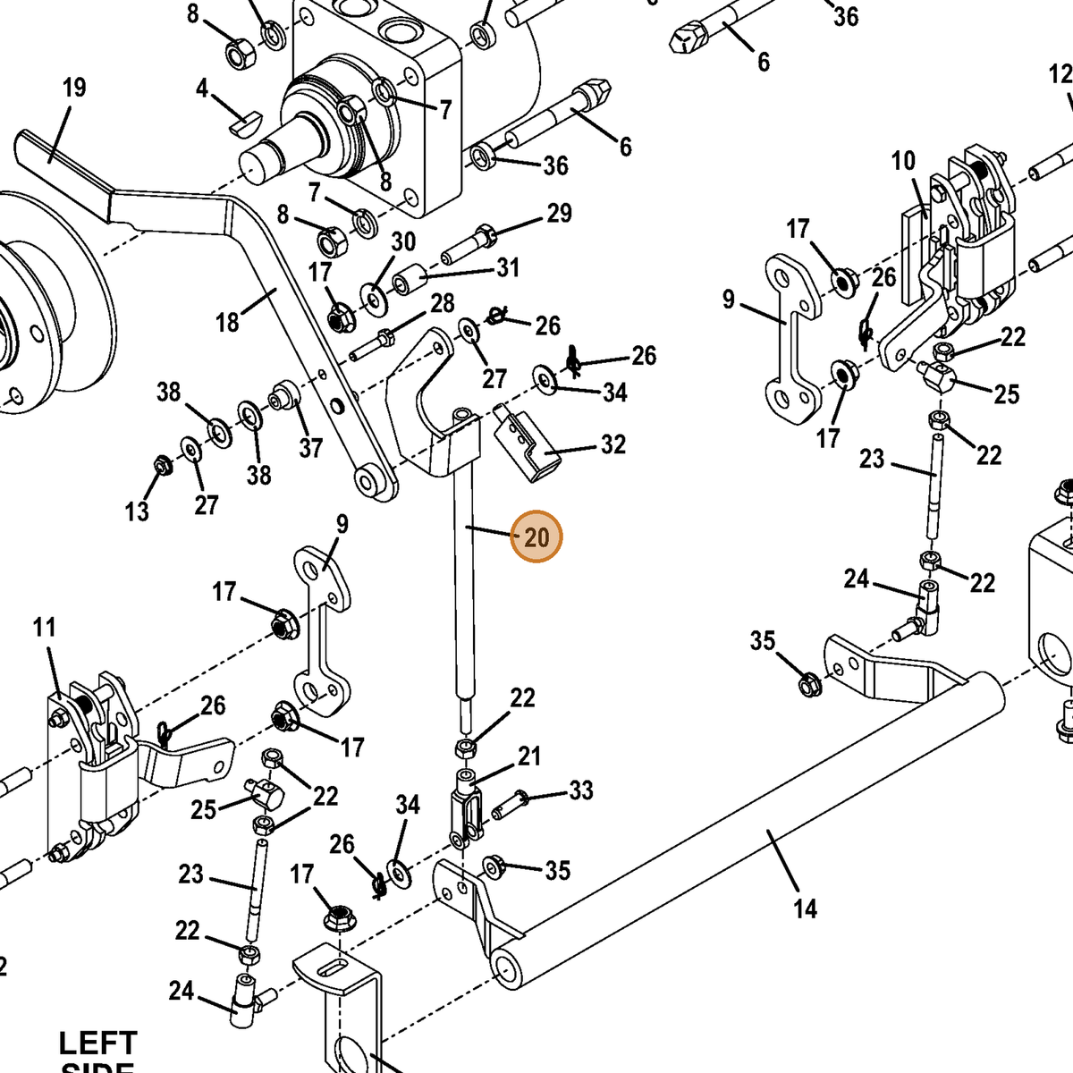 Grasshopper part 644057 — IPL diagram snippet (6x zoom, amber highlight)