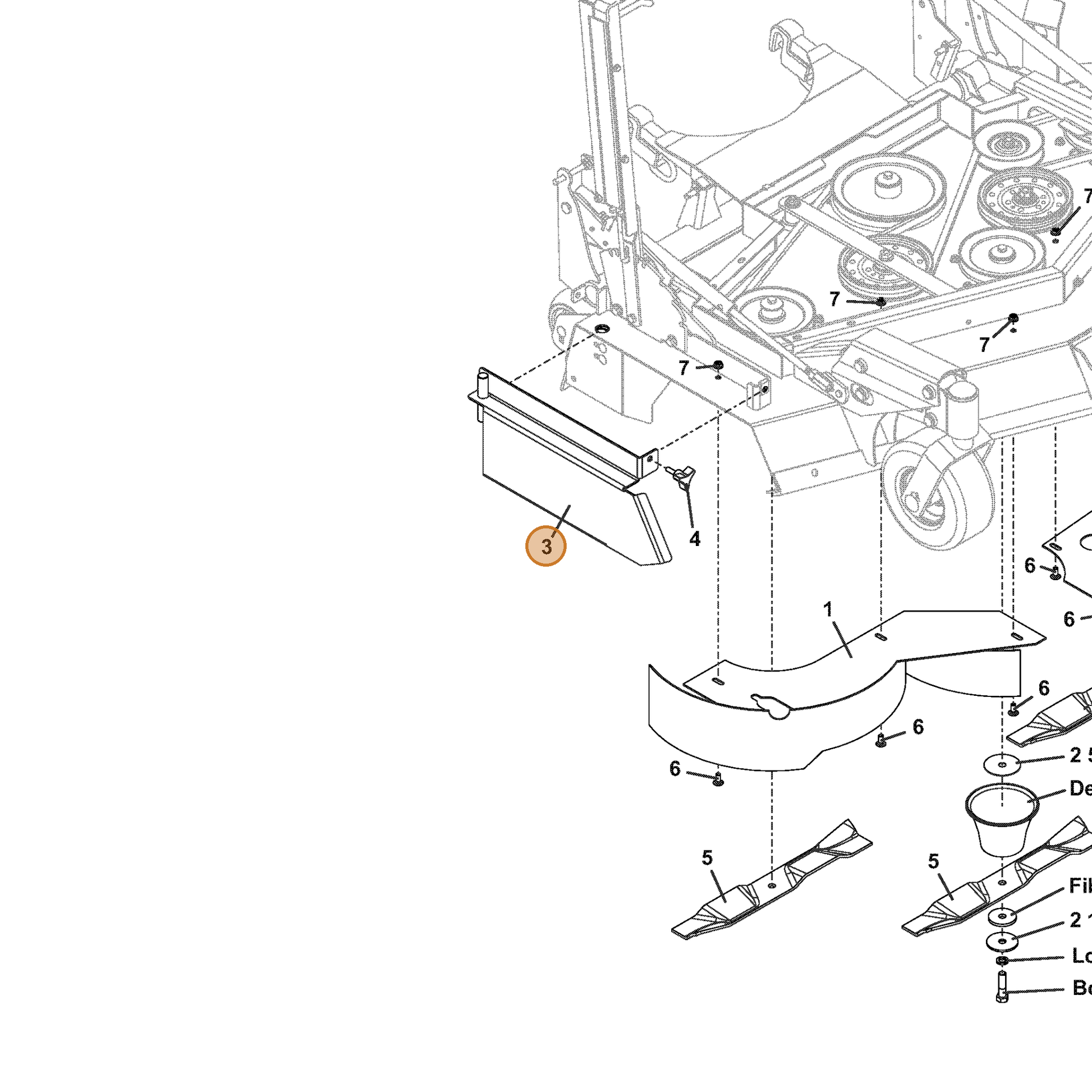 Grasshopper part 644058 — IPL diagram snippet (6x zoom, amber highlight)