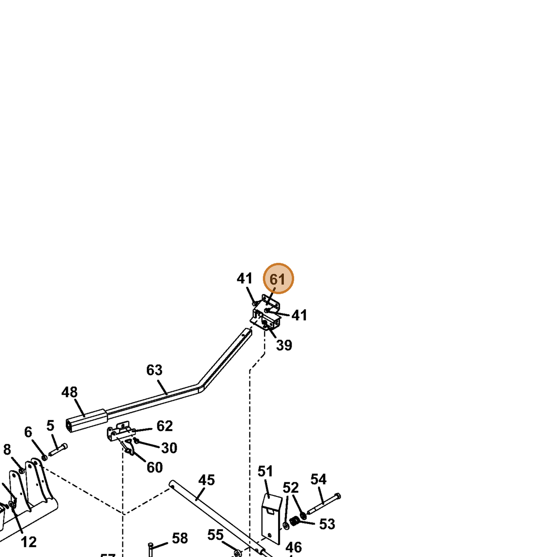 Grasshopper part 644060 — IPL diagram snippet (6x zoom, amber highlight)
