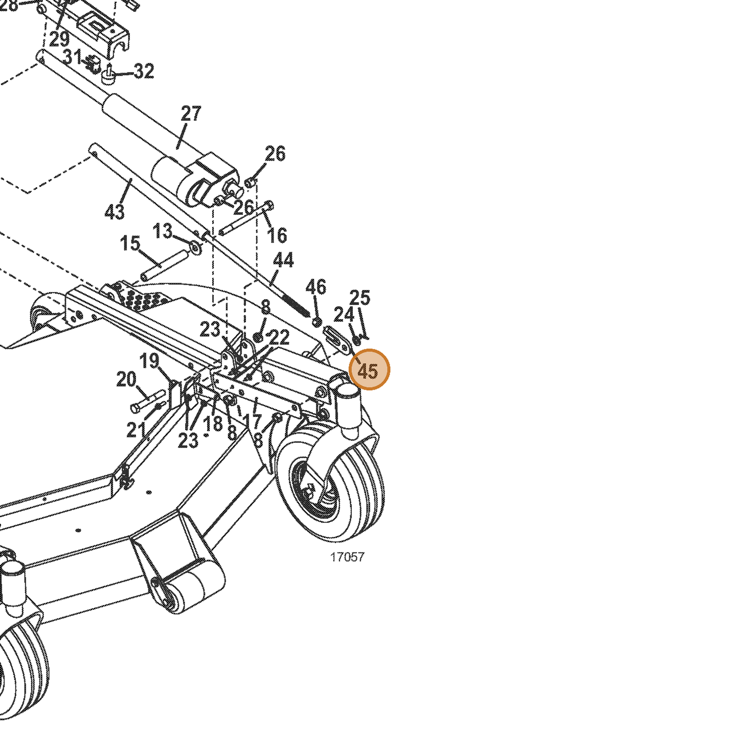 Grasshopper part 644068 — IPL diagram snippet (6x zoom, amber highlight)