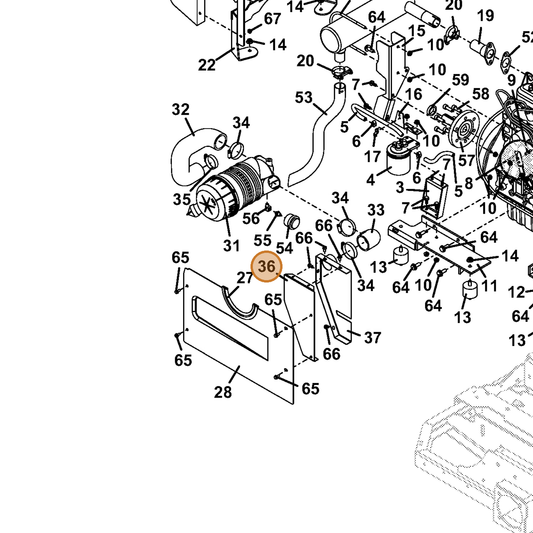 Grasshopper part 644069 — IPL diagram snippet (6x zoom, amber highlight)