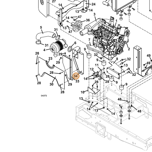 Grasshopper part 644071 — IPL diagram snippet (6x zoom, amber highlight)