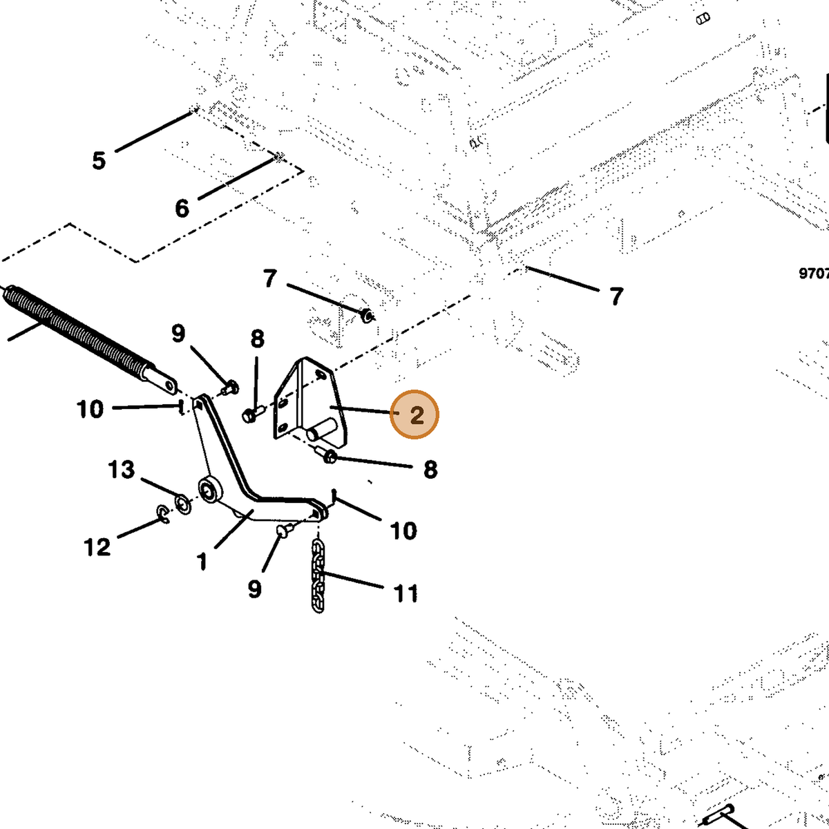 Grasshopper part 644078 — IPL diagram snippet (6x zoom, amber highlight)