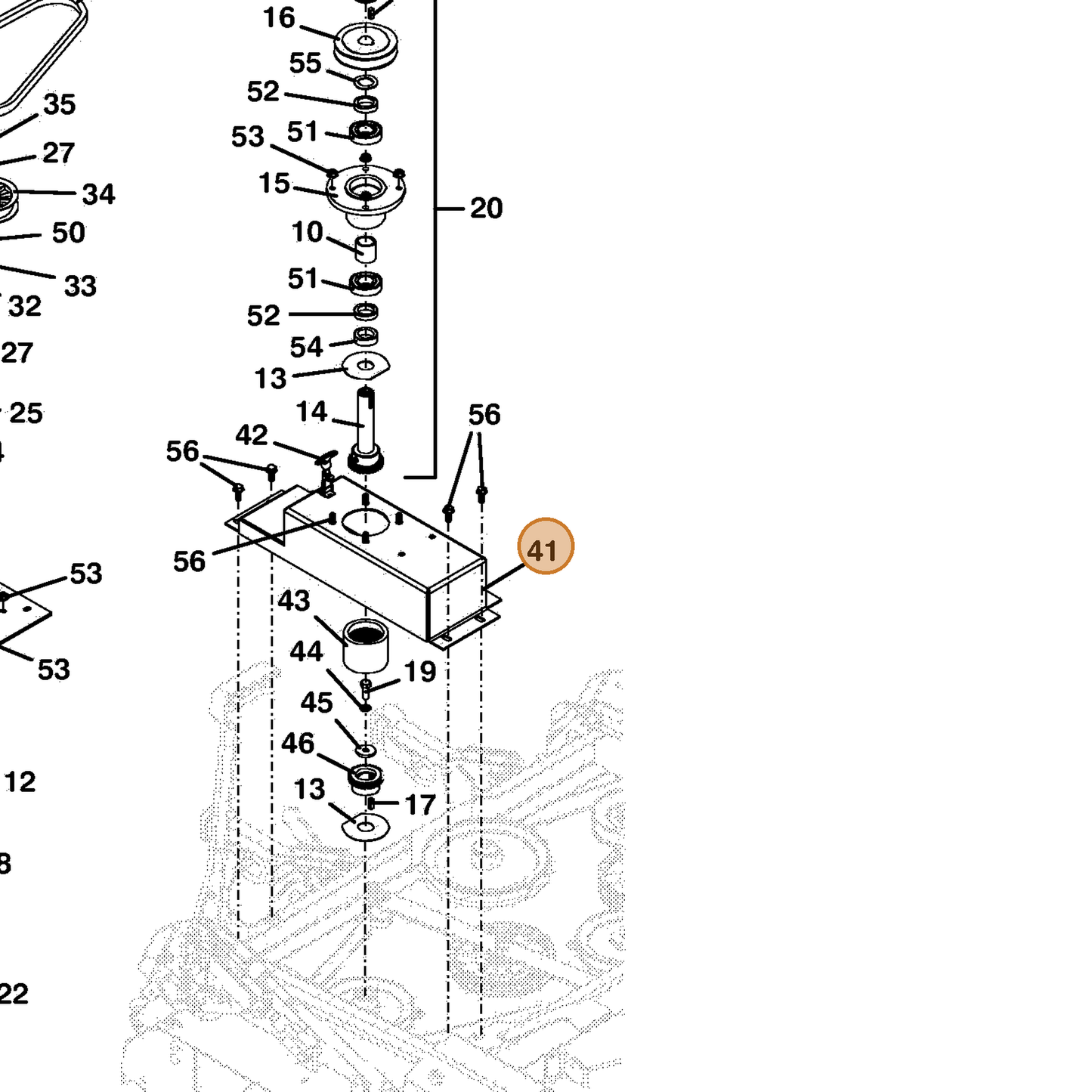 Grasshopper part 644088 — IPL diagram snippet (6x zoom, amber highlight)