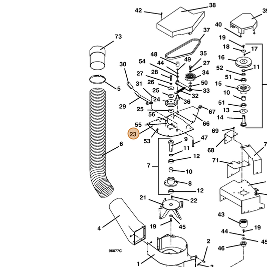 Grasshopper part 644093 — IPL diagram snippet (6x zoom, amber highlight)