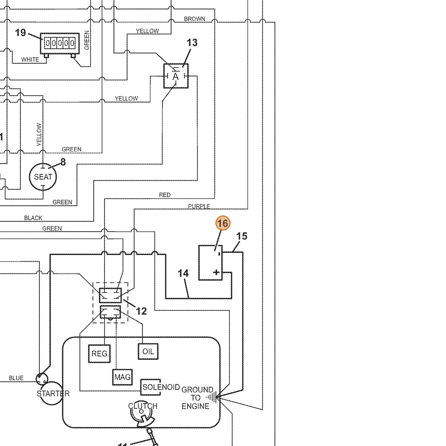 Grasshopper part 644099 — IPL diagram snippet (6x zoom, amber highlight)