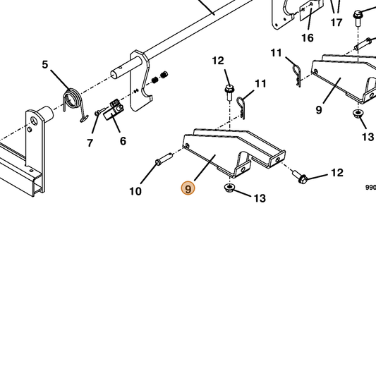 Grasshopper part 644102 — IPL diagram snippet (6x zoom, amber highlight)
