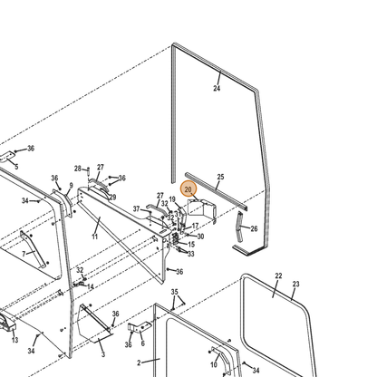 Grasshopper part 644106 — IPL diagram snippet (6x zoom, amber highlight)
