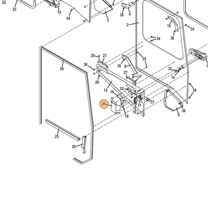 Grasshopper part 644107 — IPL diagram snippet (6x zoom, amber highlight)