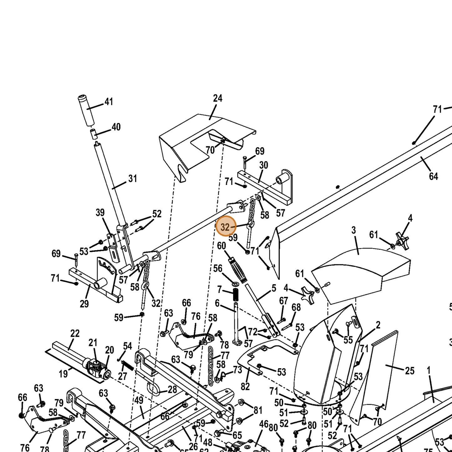 Grasshopper part 644112 — IPL diagram snippet (6x zoom, amber highlight)
