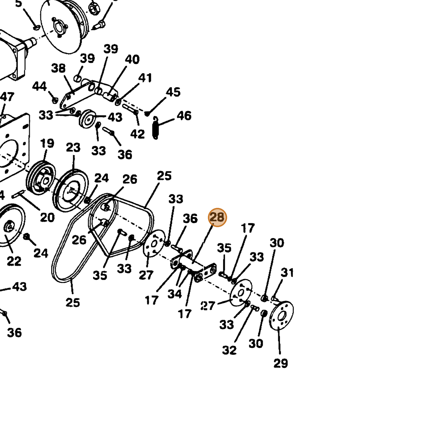 Grasshopper part 644118 — IPL diagram snippet (6x zoom, amber highlight)