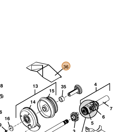 Grasshopper part 644119 — IPL diagram snippet (6x zoom, amber highlight)