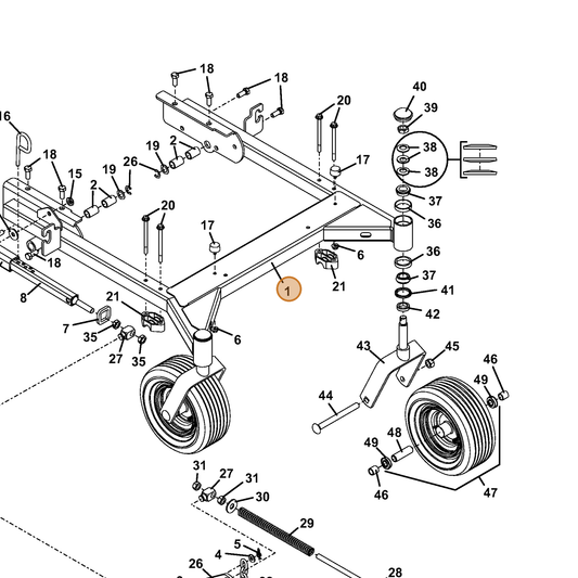 Grasshopper part 644136 — IPL diagram snippet (6x zoom, amber highlight)