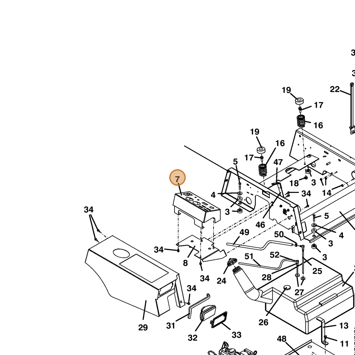 Grasshopper part 644139 — IPL diagram snippet (6x zoom, amber highlight)