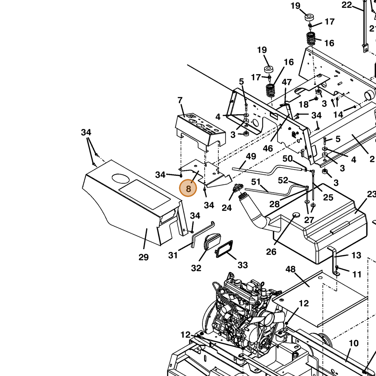 Grasshopper part 644141 — IPL diagram snippet (6x zoom, amber highlight)