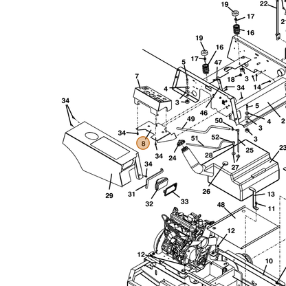 Grasshopper part 644141 — IPL diagram snippet (6x zoom, amber highlight)