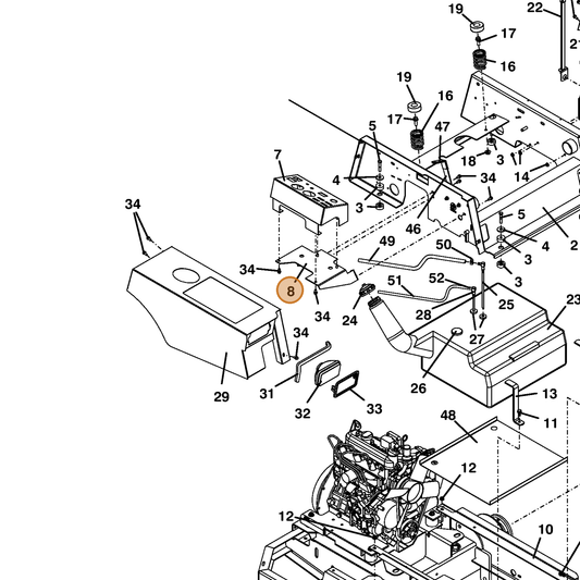 Grasshopper part 644141 — IPL diagram snippet (6x zoom, amber highlight)