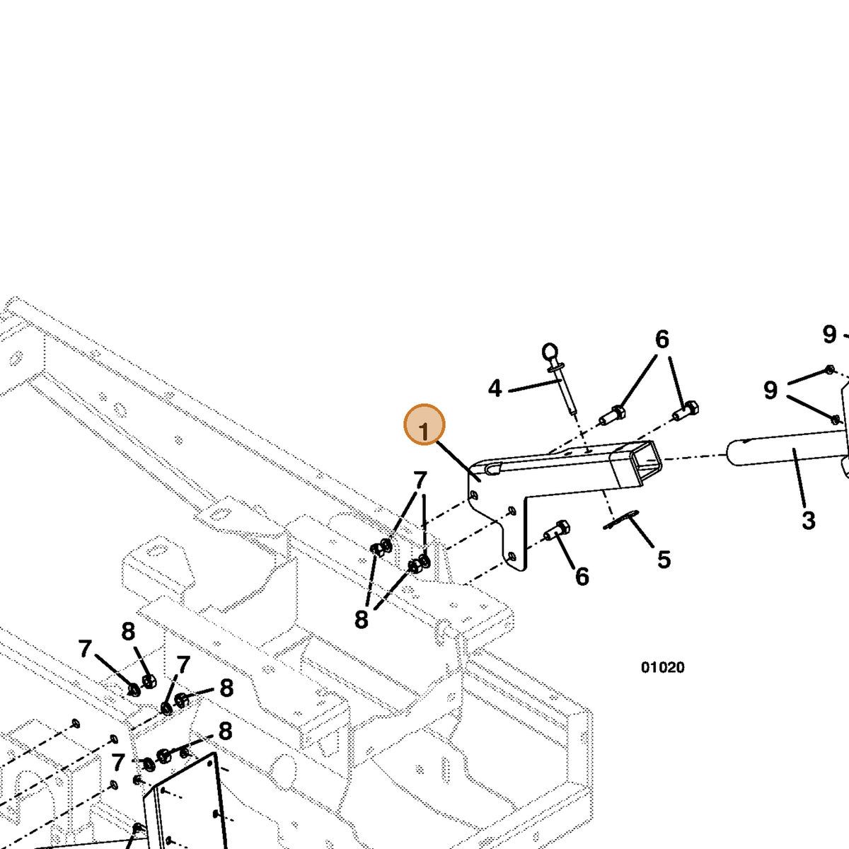 Grasshopper part 644145 — IPL diagram snippet (6x zoom, amber highlight)