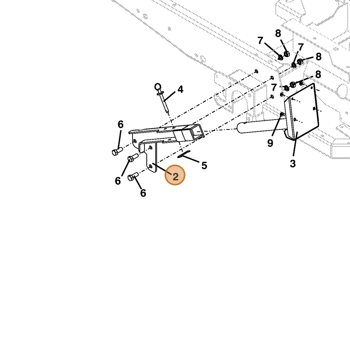 Grasshopper part 644146 — IPL diagram snippet (6x zoom, amber highlight)