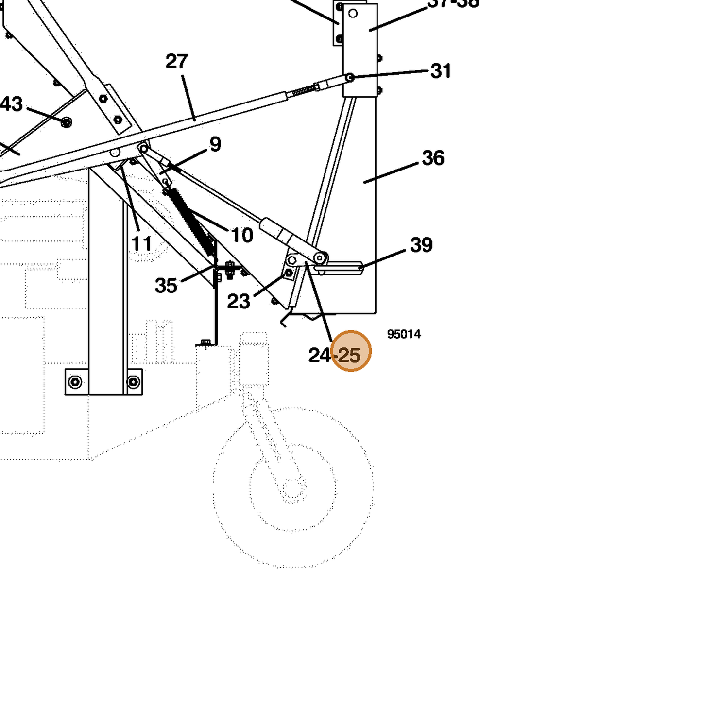 Grasshopper part 644156 — IPL diagram snippet (6x zoom, amber highlight)