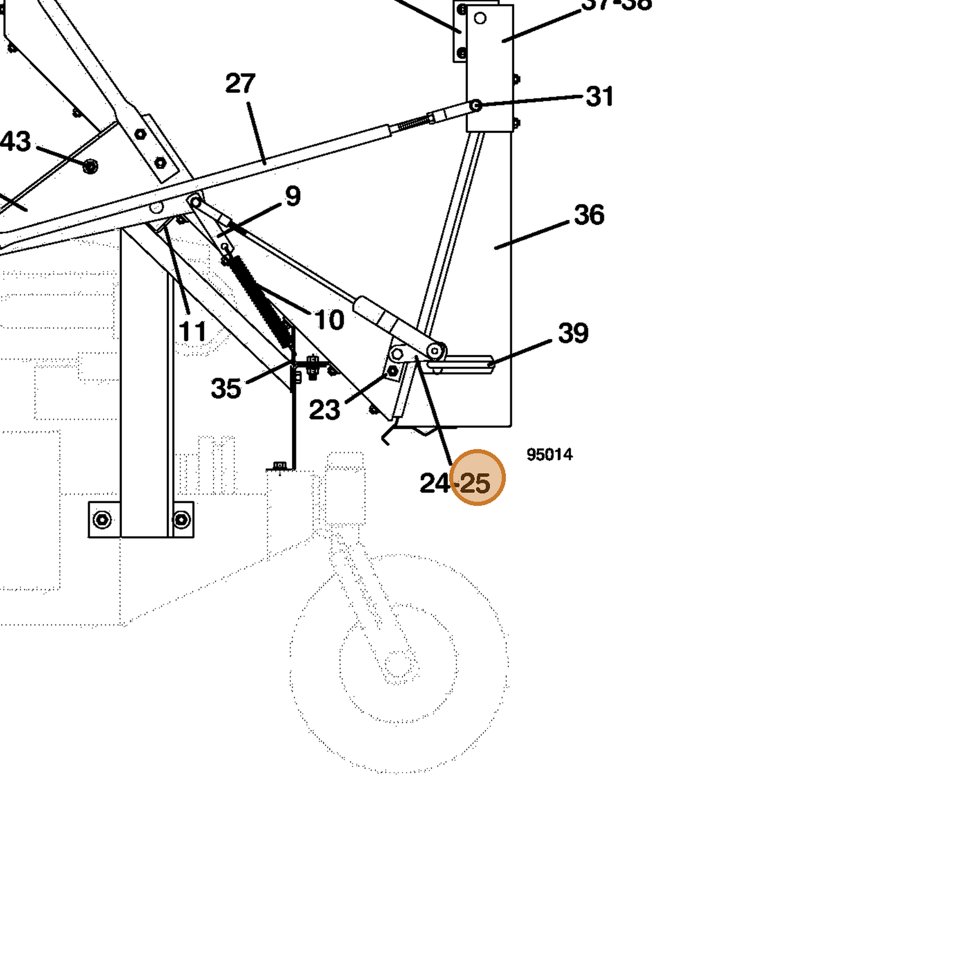 Grasshopper part 644156 — IPL diagram snippet (6x zoom, amber highlight)