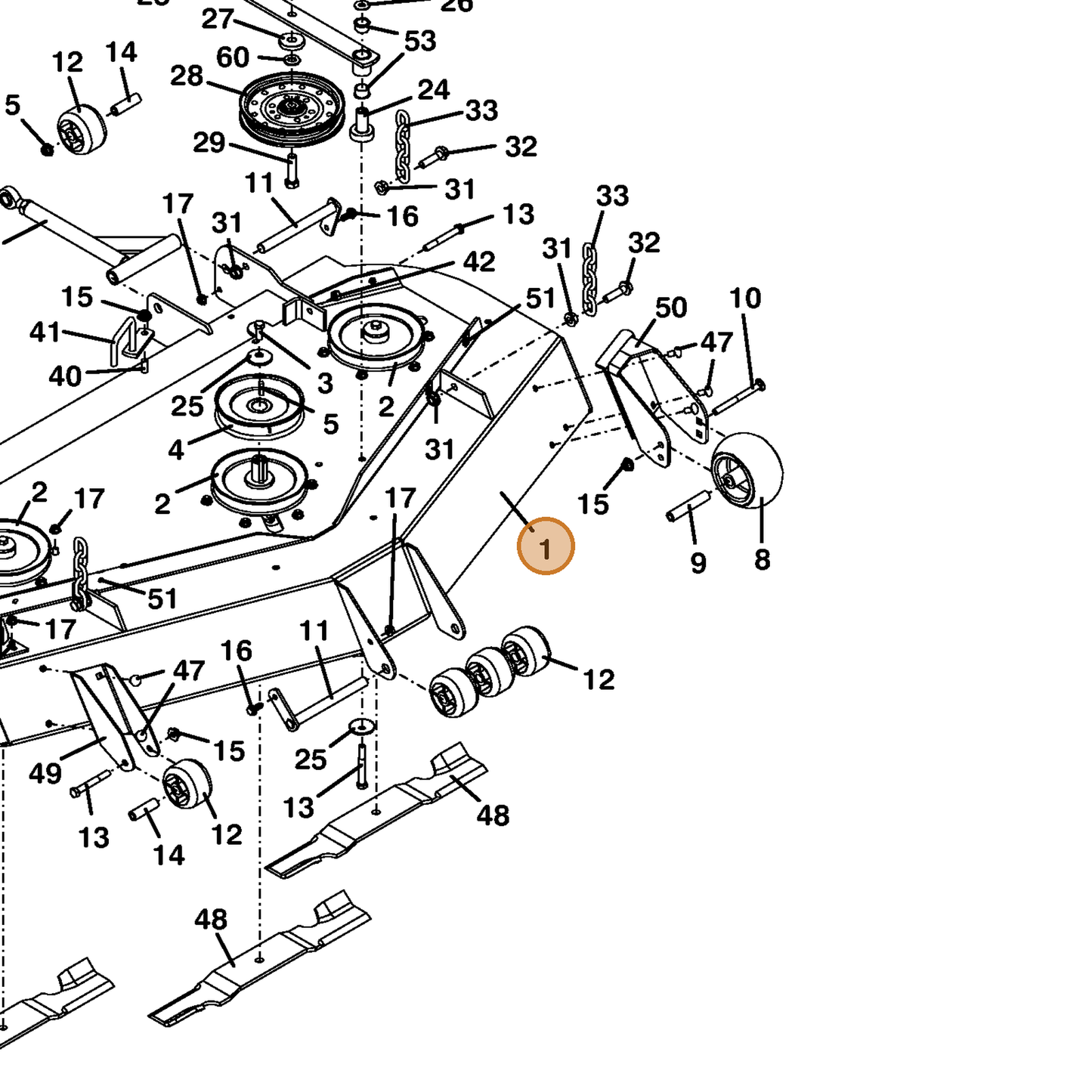 Grasshopper part 644159 — IPL diagram snippet (6x zoom, amber highlight)