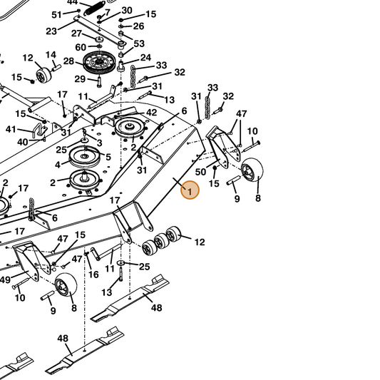Grasshopper part 644160 — IPL diagram snippet (6x zoom, amber highlight)