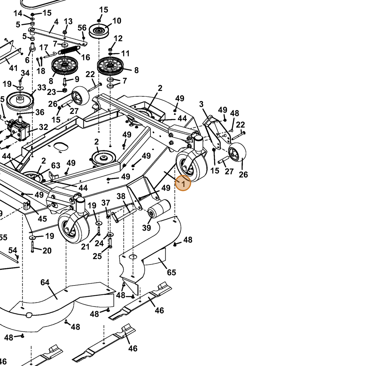 Grasshopper part 644169 — IPL diagram snippet (6x zoom, amber highlight)