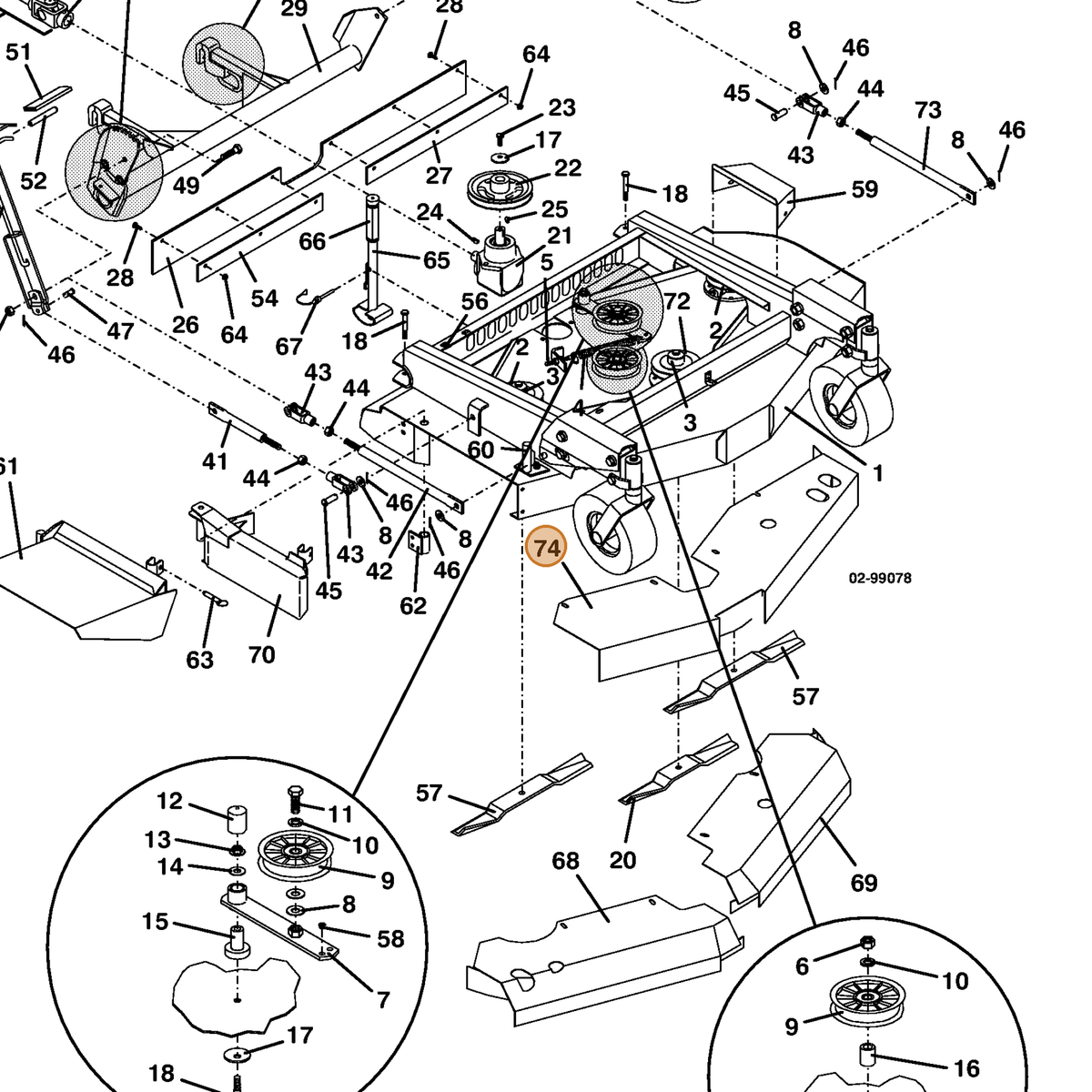 Grasshopper part 644192 — IPL diagram snippet (6x zoom, amber highlight)