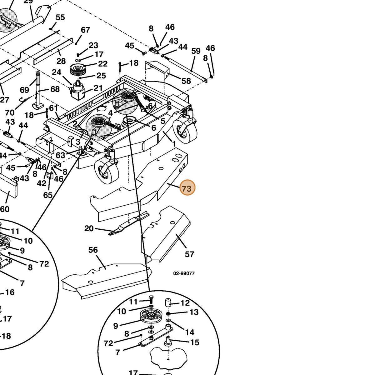 Grasshopper part 644197 — IPL diagram snippet (6x zoom, amber highlight)