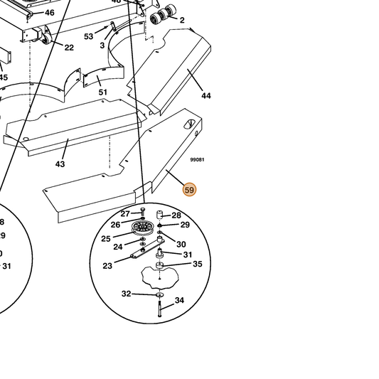 Grasshopper part 644201 — IPL diagram snippet (6x zoom, amber highlight)
