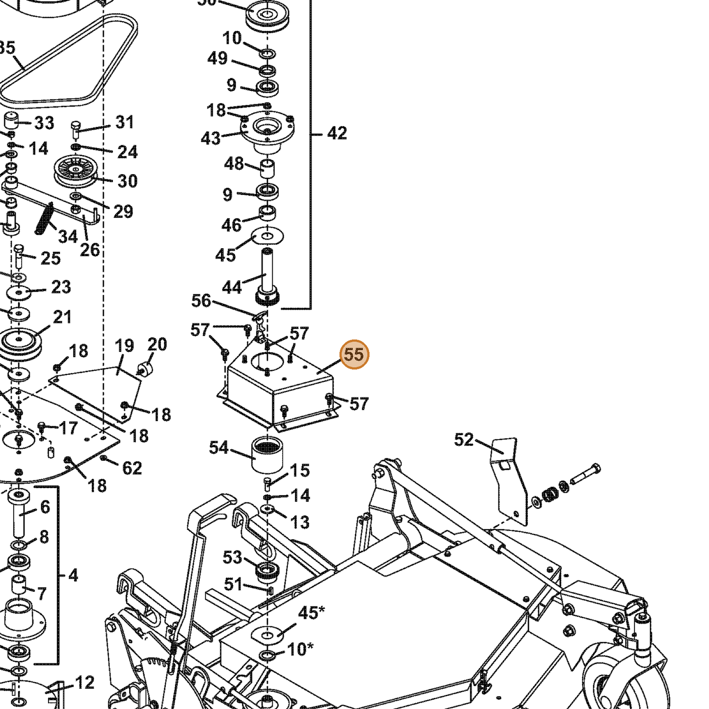 Grasshopper part 644202 — IPL diagram snippet (6x zoom, amber highlight)