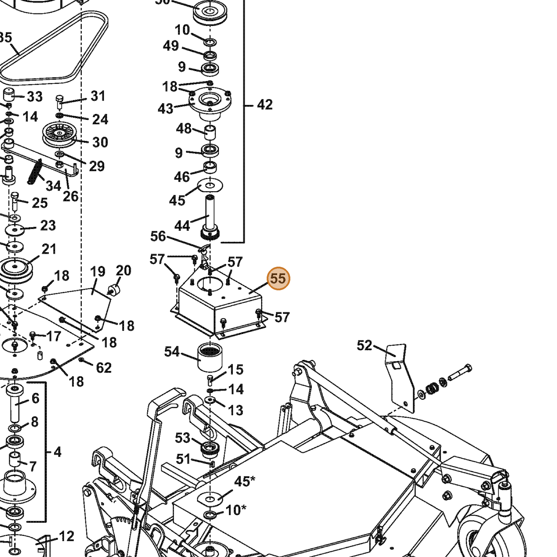 Grasshopper part 644202 — IPL diagram snippet (6x zoom, amber highlight)