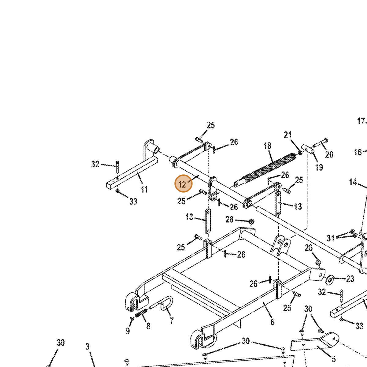 Grasshopper part 644210 — IPL diagram snippet (6x zoom, amber highlight)
