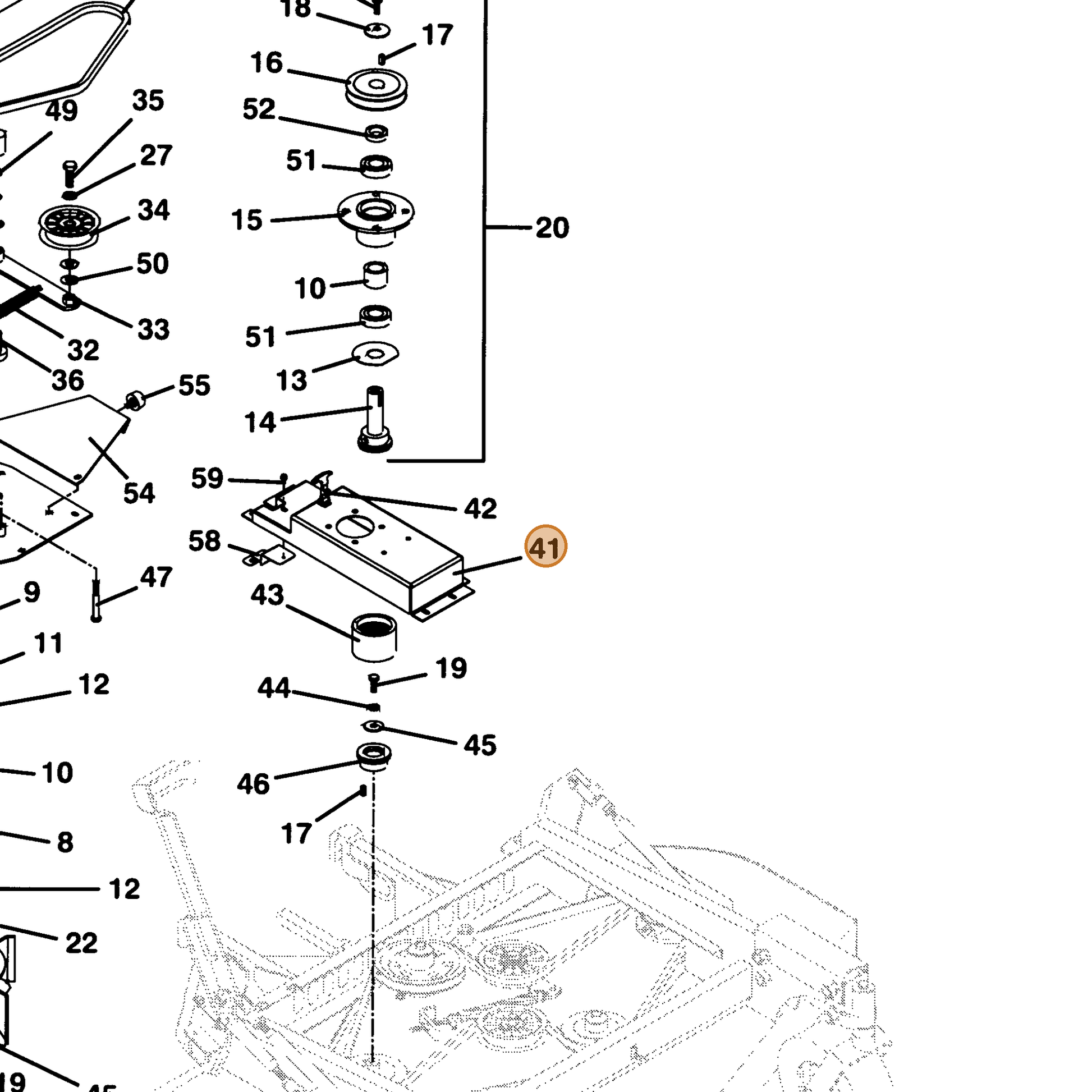 Grasshopper part 644214 — IPL diagram snippet (6x zoom, amber highlight)