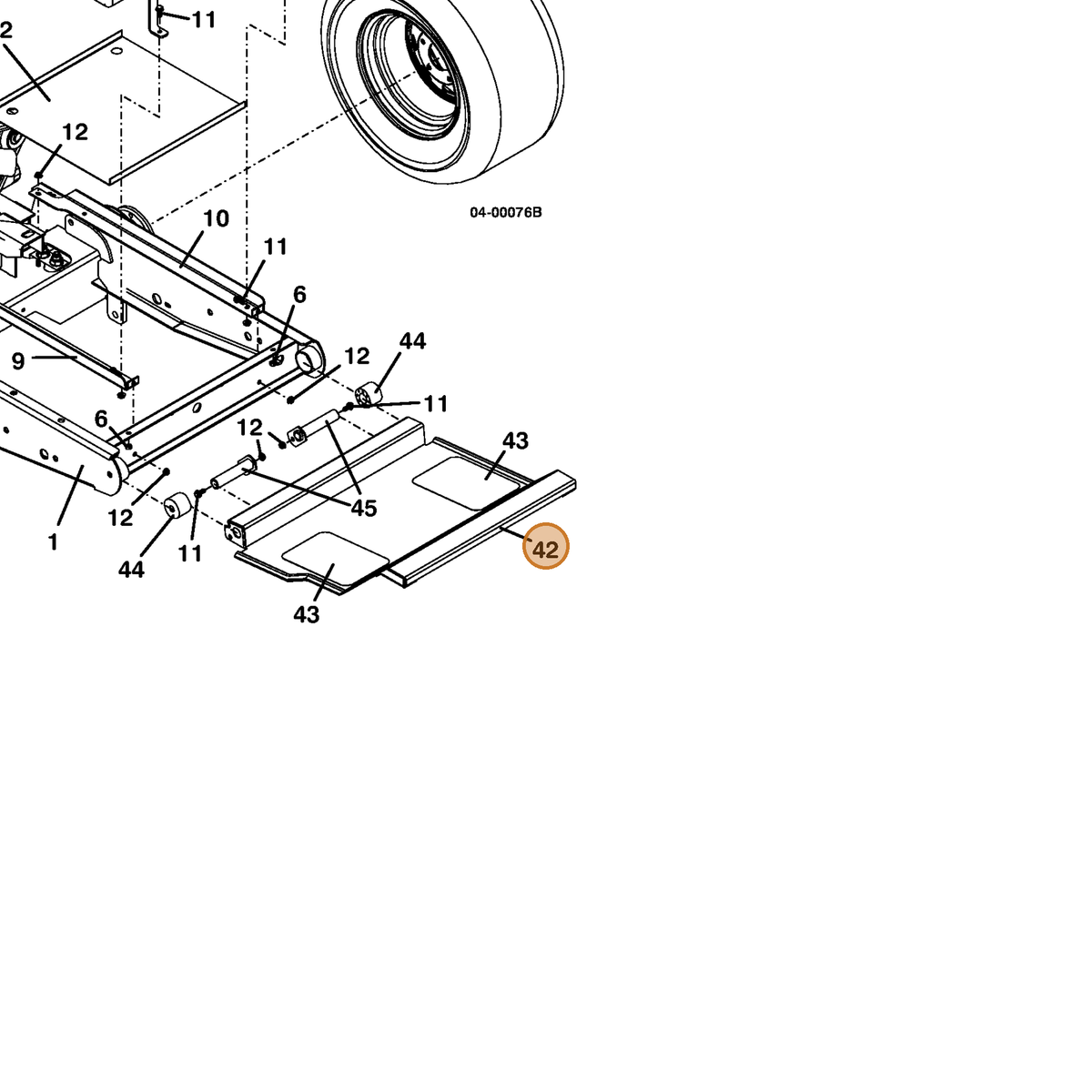 Grasshopper part 644216 — IPL diagram snippet (6x zoom, amber highlight)