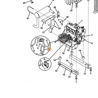 Grasshopper part 644220 — IPL diagram snippet (6x zoom, amber highlight)