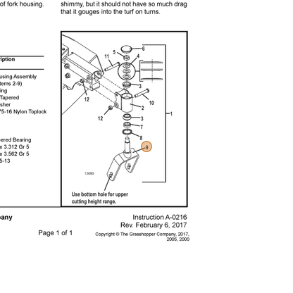 Grasshopper part 644221 — IPL diagram snippet (6x zoom, amber highlight)