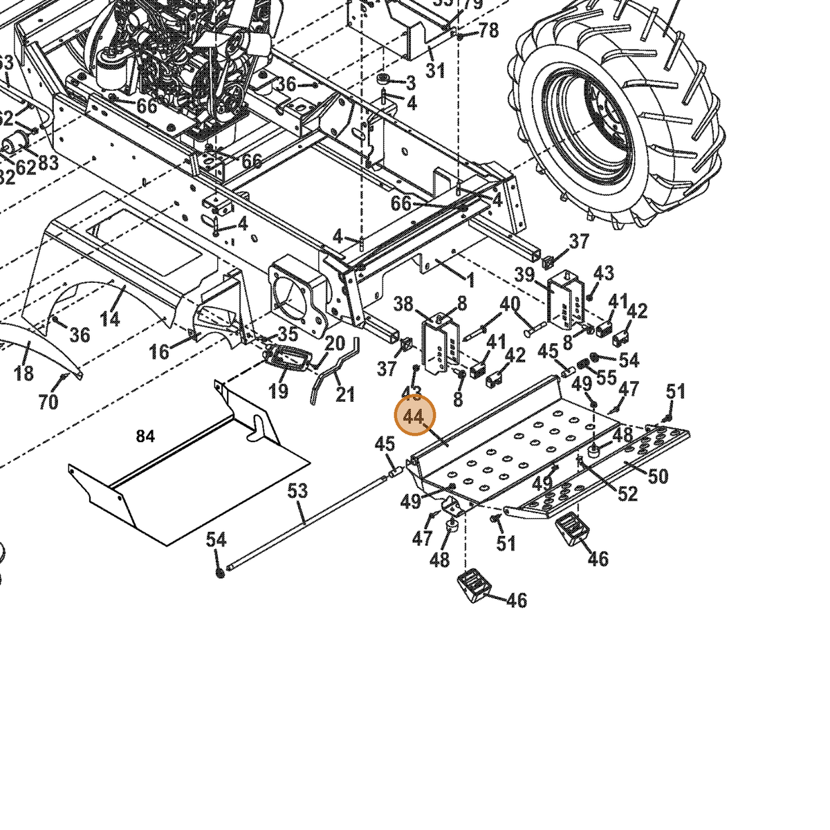 Grasshopper part 644225 — IPL diagram snippet (6x zoom, amber highlight)